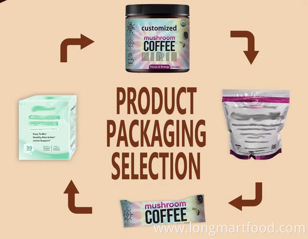 Private Label Cordyceps Reishi Chaga and Lions Mane Mushroom Coffee Mix